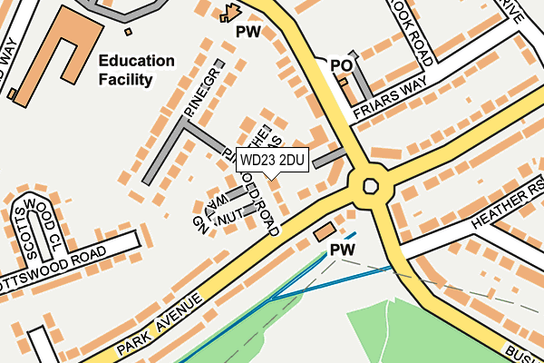 WD23 2DU map - OS OpenMap – Local (Ordnance Survey)