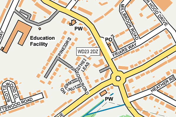 WD23 2DZ map - OS OpenMap – Local (Ordnance Survey)