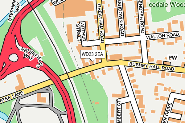 WD23 2EA map - OS OpenMap – Local (Ordnance Survey)