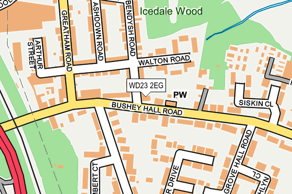 WD23 2EG map - OS OpenMap – Local (Ordnance Survey)