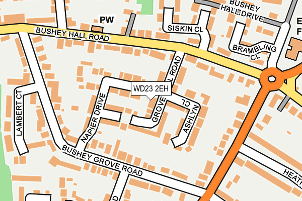 WD23 2EH map - OS OpenMap – Local (Ordnance Survey)