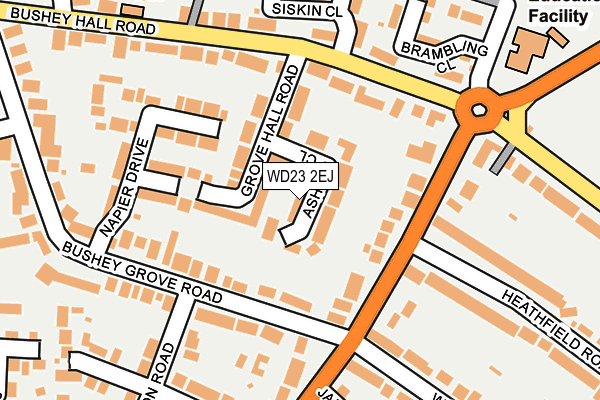 WD23 2EJ map - OS OpenMap – Local (Ordnance Survey)