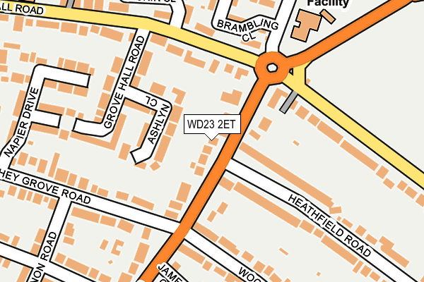 WD23 2ET map - OS OpenMap – Local (Ordnance Survey)