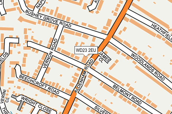 WD23 2EU map - OS OpenMap – Local (Ordnance Survey)