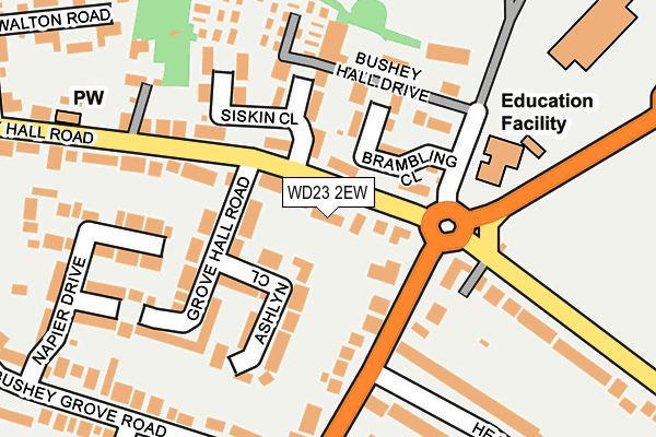 WD23 2EW map - OS OpenMap – Local (Ordnance Survey)