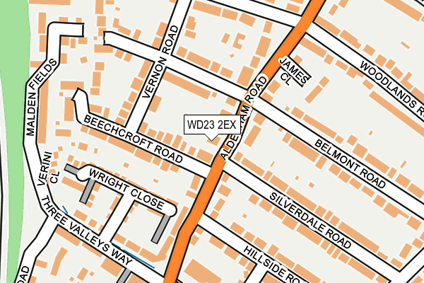 WD23 2EX map - OS OpenMap – Local (Ordnance Survey)