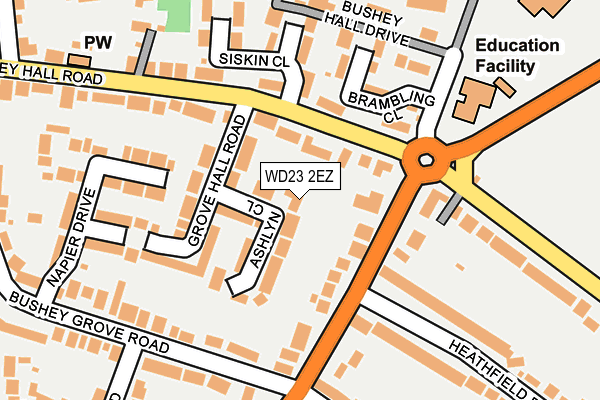 WD23 2EZ map - OS OpenMap – Local (Ordnance Survey)