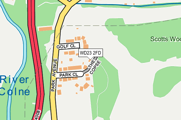 WD23 2FD map - OS OpenMap – Local (Ordnance Survey)