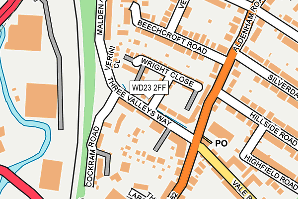 WD23 2FF map - OS OpenMap – Local (Ordnance Survey)