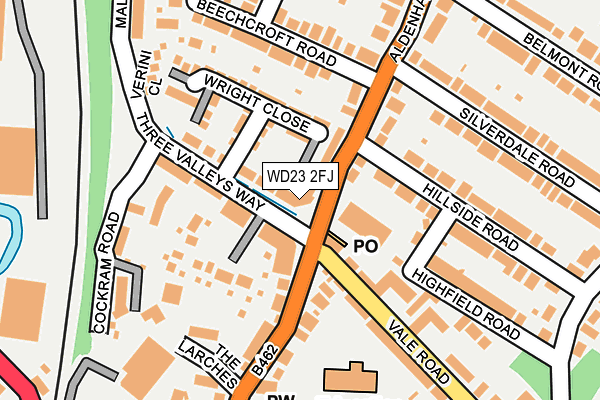 WD23 2FJ map - OS OpenMap – Local (Ordnance Survey)