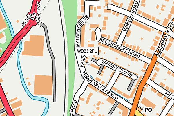 WD23 2FL map - OS OpenMap – Local (Ordnance Survey)