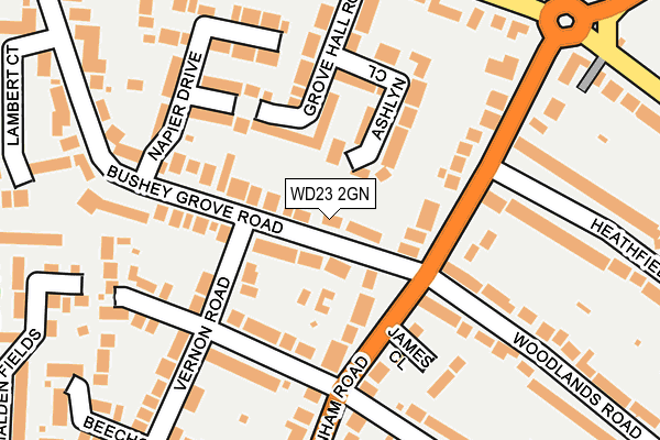 WD23 2GN map - OS OpenMap – Local (Ordnance Survey)