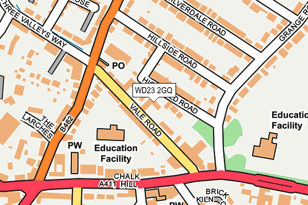 WD23 2GQ map - OS OpenMap – Local (Ordnance Survey)