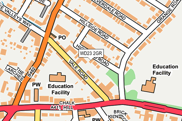 WD23 2GR map - OS OpenMap – Local (Ordnance Survey)
