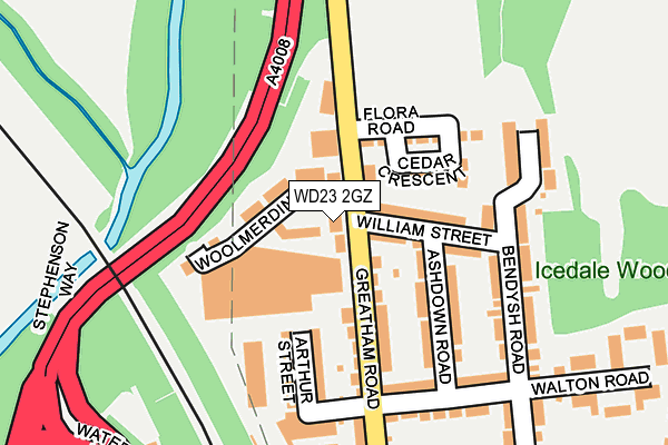 WD23 2GZ map - OS OpenMap – Local (Ordnance Survey)