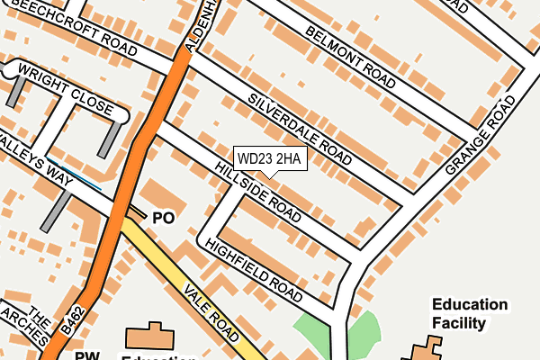 WD23 2HA map - OS OpenMap – Local (Ordnance Survey)