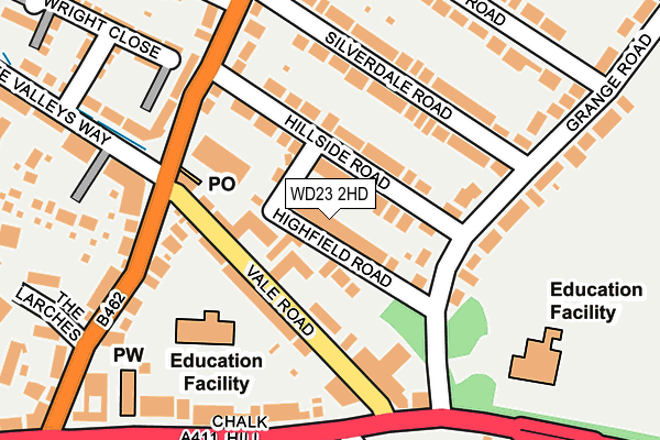 WD23 2HD map - OS OpenMap – Local (Ordnance Survey)