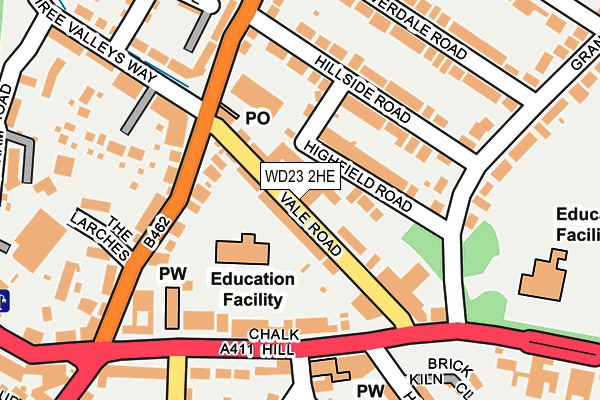 WD23 2HE map - OS OpenMap – Local (Ordnance Survey)