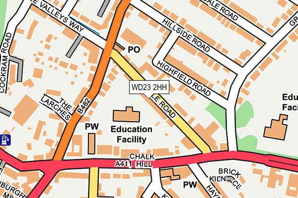 WD23 2HH map - OS OpenMap – Local (Ordnance Survey)