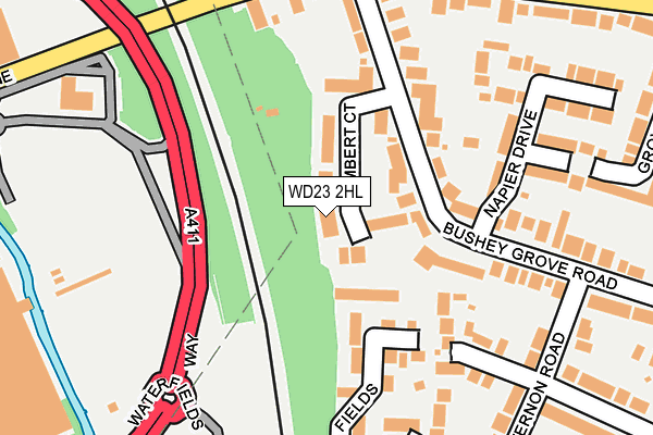 WD23 2HL map - OS OpenMap – Local (Ordnance Survey)