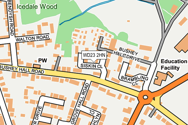 WD23 2HN map - OS OpenMap – Local (Ordnance Survey)