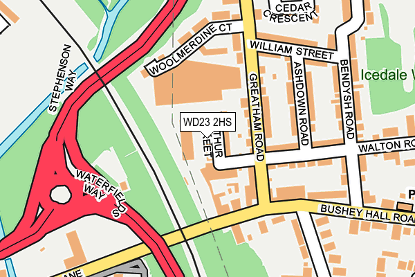 WD23 2HS map - OS OpenMap – Local (Ordnance Survey)