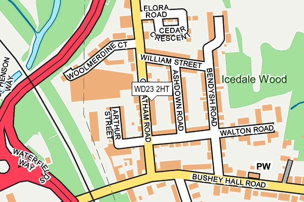 WD23 2HT map - OS OpenMap – Local (Ordnance Survey)
