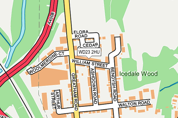 WD23 2HU map - OS OpenMap – Local (Ordnance Survey)