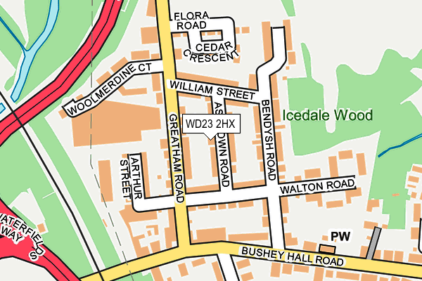 WD23 2HX map - OS OpenMap – Local (Ordnance Survey)