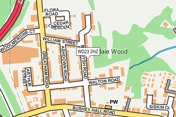 WD23 2HZ map - OS OpenMap – Local (Ordnance Survey)