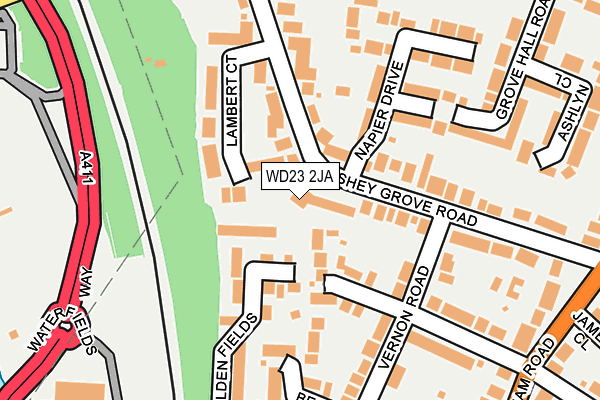 WD23 2JA map - OS OpenMap – Local (Ordnance Survey)