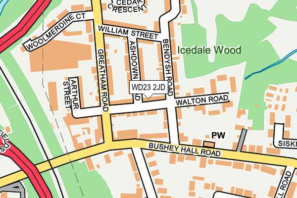 WD23 2JD map - OS OpenMap – Local (Ordnance Survey)