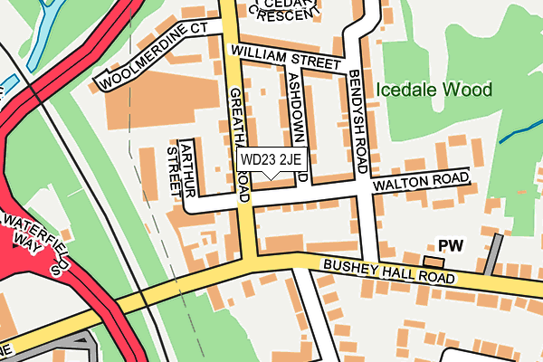 WD23 2JE map - OS OpenMap – Local (Ordnance Survey)