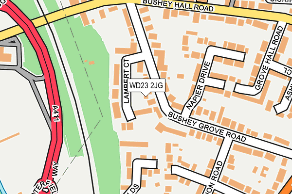 WD23 2JG map - OS OpenMap – Local (Ordnance Survey)