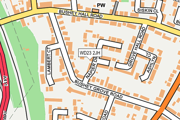 WD23 2JH map - OS OpenMap – Local (Ordnance Survey)