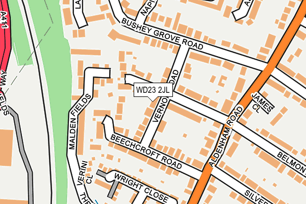 WD23 2JL map - OS OpenMap – Local (Ordnance Survey)