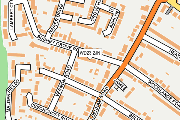 WD23 2JN map - OS OpenMap – Local (Ordnance Survey)