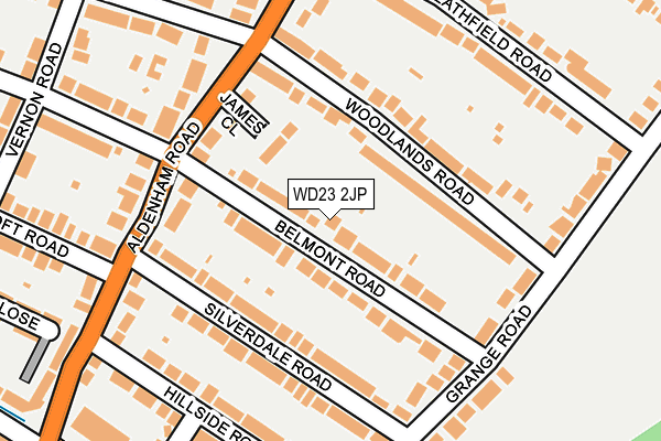 WD23 2JP map - OS OpenMap – Local (Ordnance Survey)