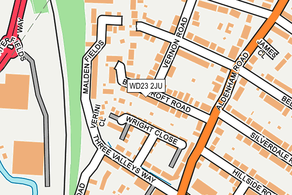 WD23 2JU map - OS OpenMap – Local (Ordnance Survey)