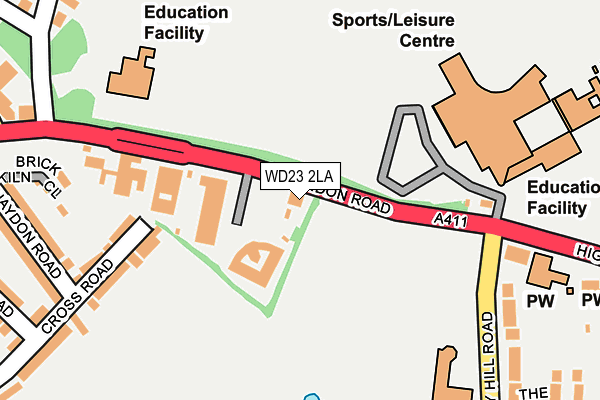 WD23 2LA map - OS OpenMap – Local (Ordnance Survey)