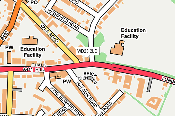 WD23 2LD map - OS OpenMap – Local (Ordnance Survey)