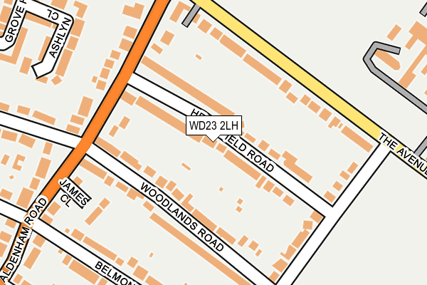 WD23 2LH map - OS OpenMap – Local (Ordnance Survey)