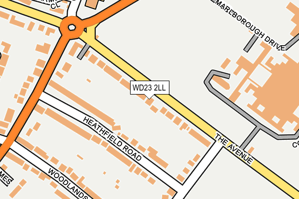WD23 2LL map - OS OpenMap – Local (Ordnance Survey)