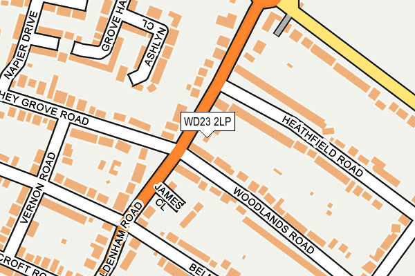 WD23 2LP map - OS OpenMap – Local (Ordnance Survey)