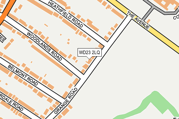 WD23 2LQ map - OS OpenMap – Local (Ordnance Survey)