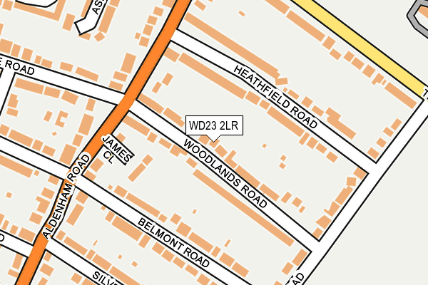 WD23 2LR map - OS OpenMap – Local (Ordnance Survey)