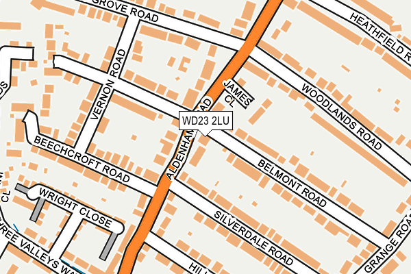 WD23 2LU map - OS OpenMap – Local (Ordnance Survey)