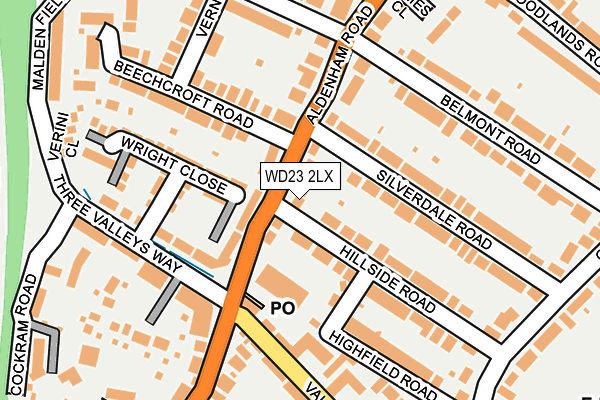 WD23 2LX map - OS OpenMap – Local (Ordnance Survey)