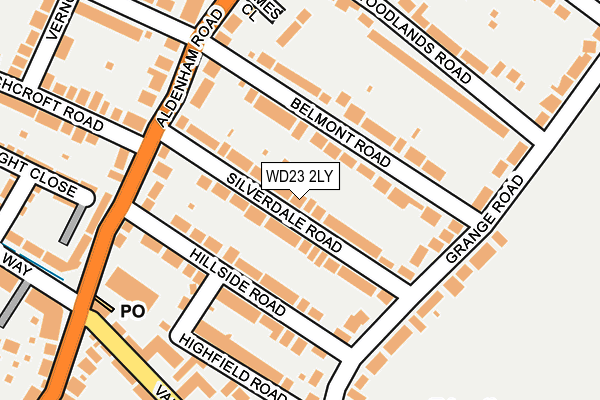 WD23 2LY map - OS OpenMap – Local (Ordnance Survey)