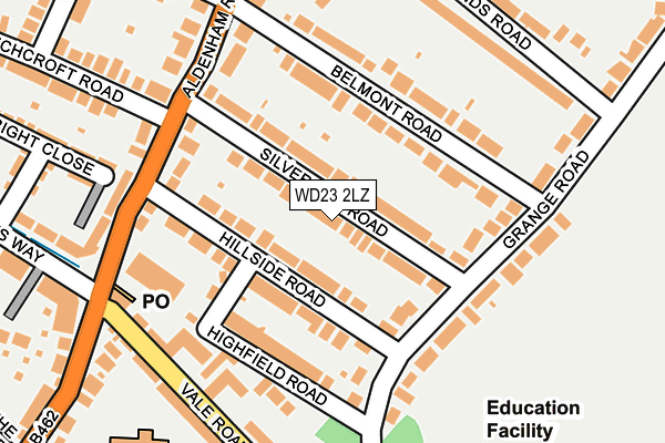 WD23 2LZ map - OS OpenMap – Local (Ordnance Survey)
